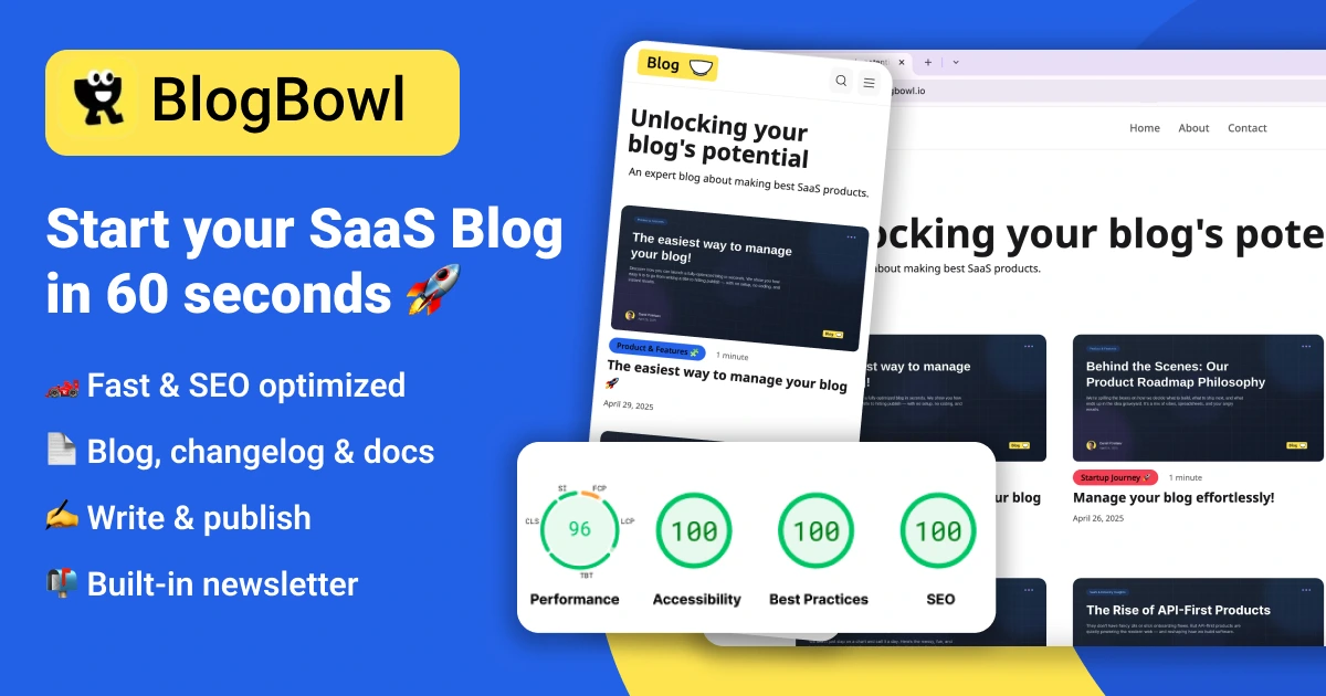 Launch Blog for SaaS in 60 seconds